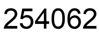 Number 254062 black image