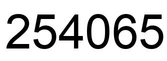 Number 254065 black image