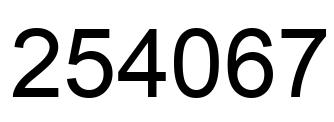 Number 254067 black image