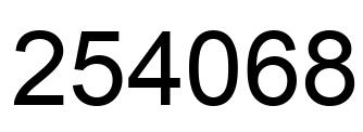 Number 254068 black image