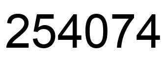 Number 254074 black image