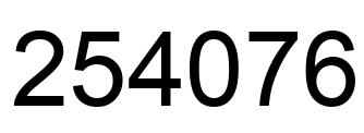 Number 254076 black image