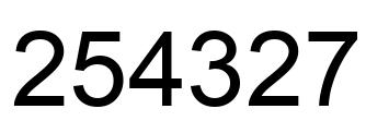 Number 254327 black image