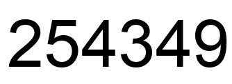 Number 254349 black image