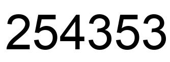 Number 254353 black image