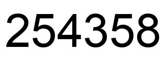 Number 254358 black image