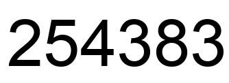 Number 254383 black image
