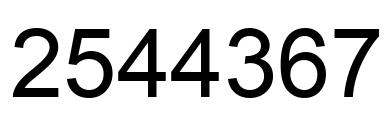 Number 2544367 black image
