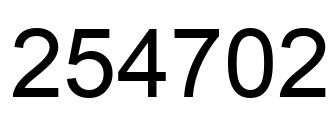 Number 254702 black image