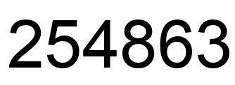 Number 254863 black image
