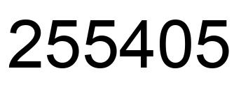 Number 255405 black image