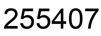 Number 255407 black image