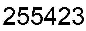 Number 255423 black image
