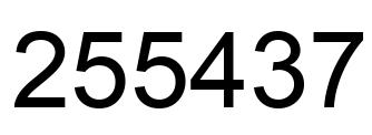 Number 255437 black image