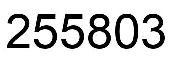Number 255803 black image