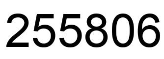 Number 255806 black image