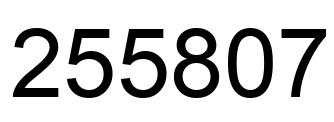 Number 255807 black image