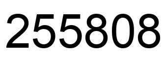 Number 255808 black image