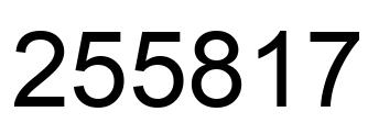 Number 255817 black image