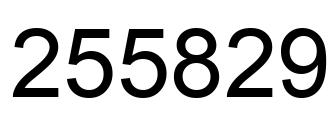 Number 255829 black image