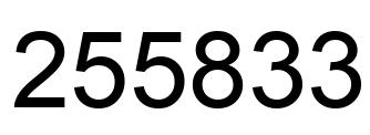 Number 255833 black image