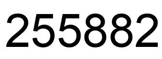 Number 255882 black image