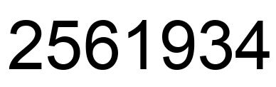 Number 2561934 black image