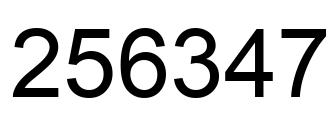 Number 256347 black image