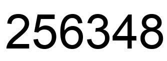 Number 256348 black image