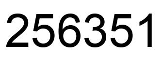 Number 256351 black image