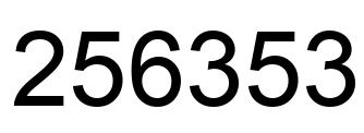 Number 256353 black image