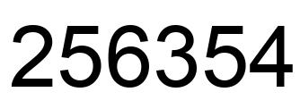 Number 256354 black image