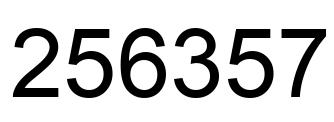 Number 256357 black image