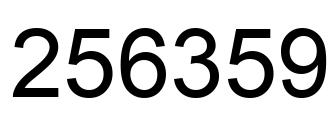 Number 256359 black image