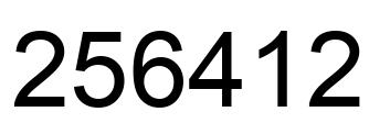 Number 256412 black image