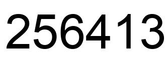 Number 256413 black image