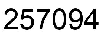 Number 257094 black image