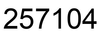 Number 257104 black image