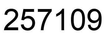 Number 257109 black image