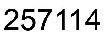 Number 257114 black image