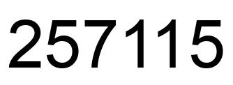 Number 257115 black image
