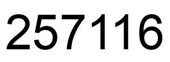 Number 257116 black image