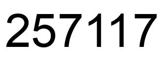 Number 257117 black image