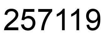 Number 257119 black image