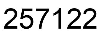 Number 257122 black image