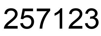Number 257123 black image