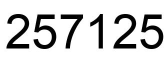 Number 257125 black image
