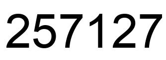 Number 257127 black image