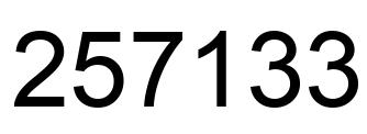 Number 257133 black image