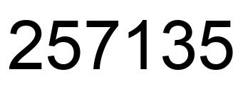 Number 257135 black image